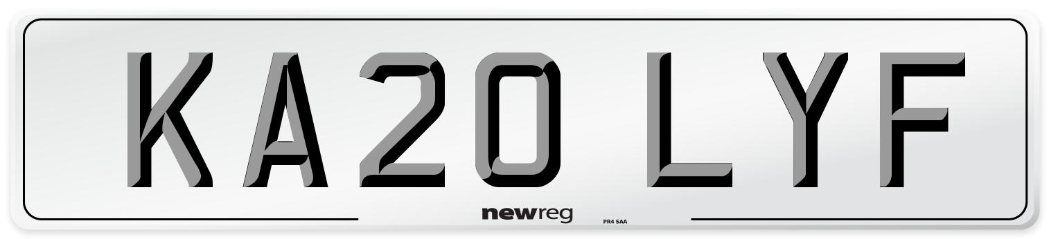 KA20 LYF Number Plate from New Reg